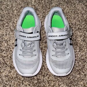 Under Armour Kids' Gray and Green Sneakers